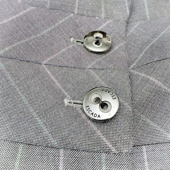 Escada Gray Colorful Pinstriped 2-Button Blazer Jacket Size Medium (estimated) - Picture 4 of 5